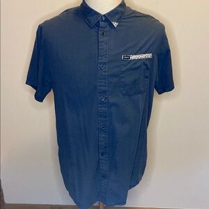 RVCA Blue Casual Button Down Shirt